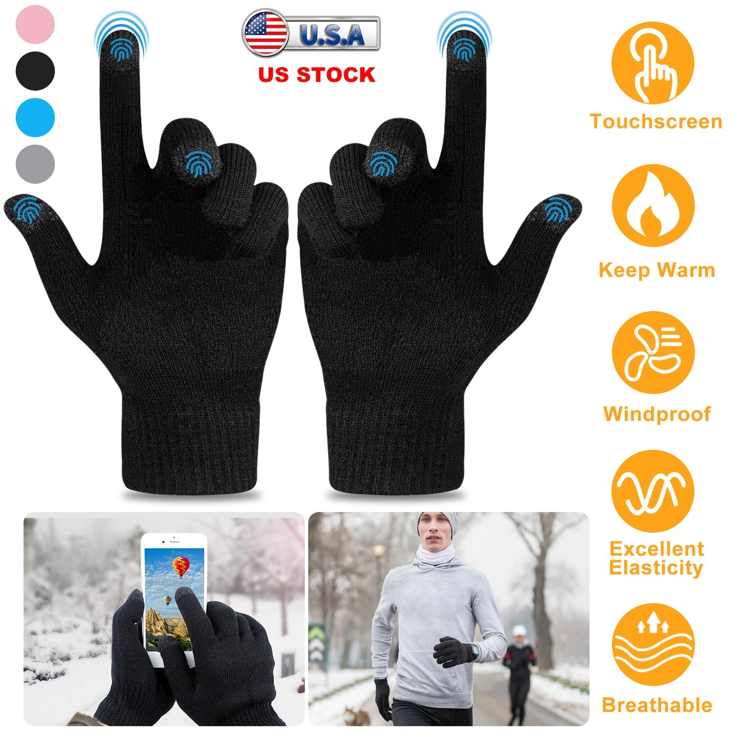 GBruno Touchscreen Knit Winter Gloves