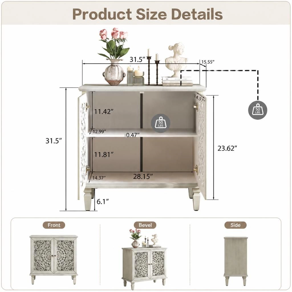GOODSILO Solid Wood MDF Freestanding Storage Cabinet