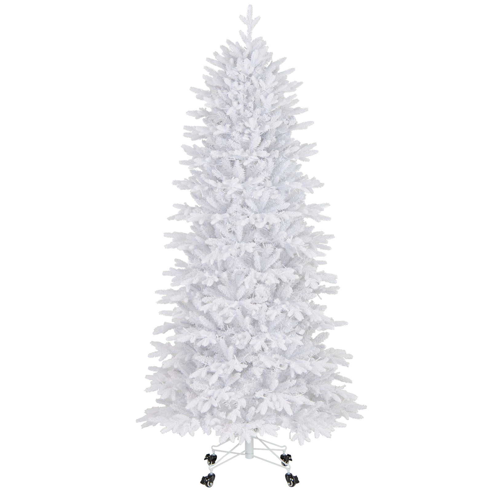 SlickBlue Artificial Xmas Tree 7 Ft Prelit White Holiday Tree with LED Lights