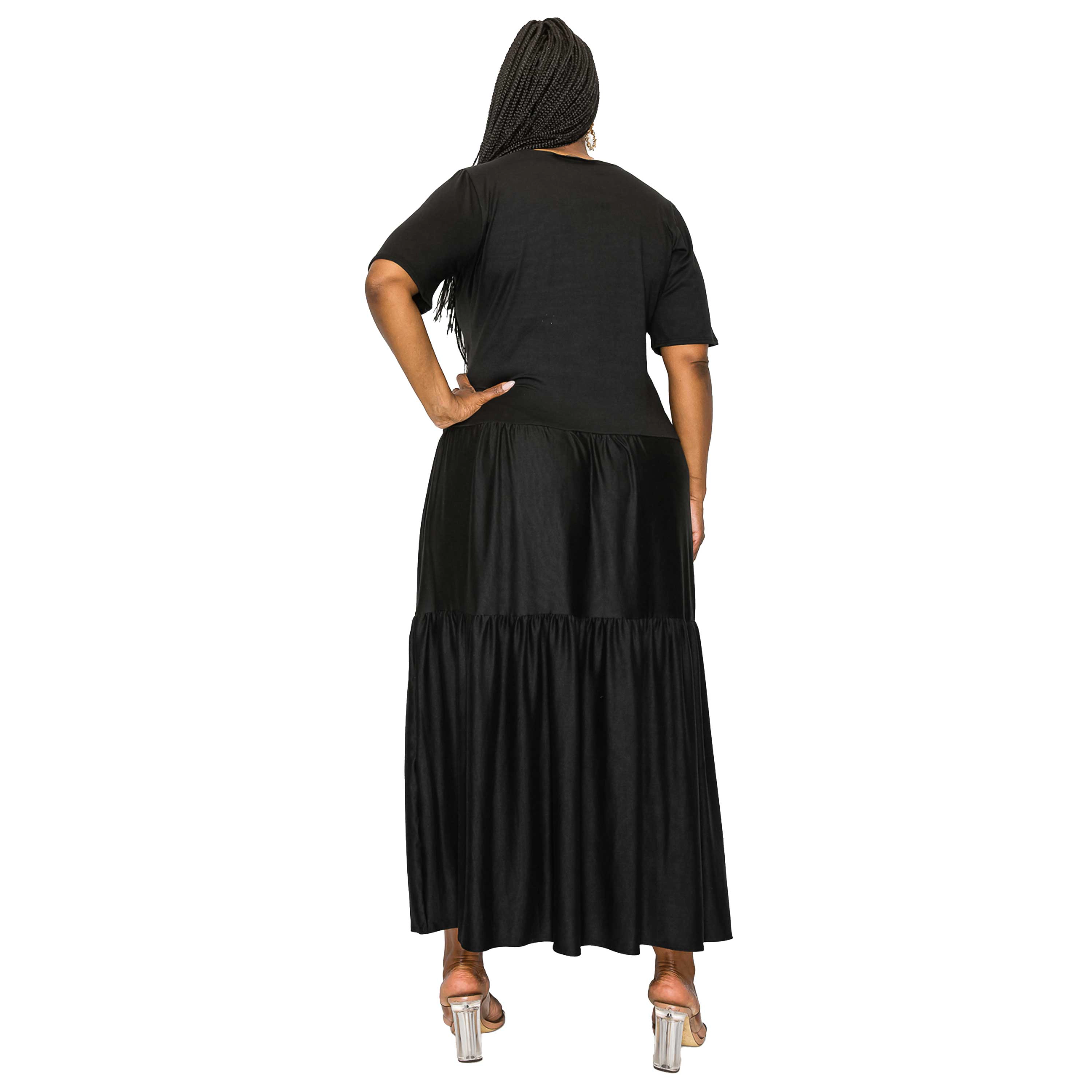 L I V D Women's Plus Jourdan Tiered Maxi Dress