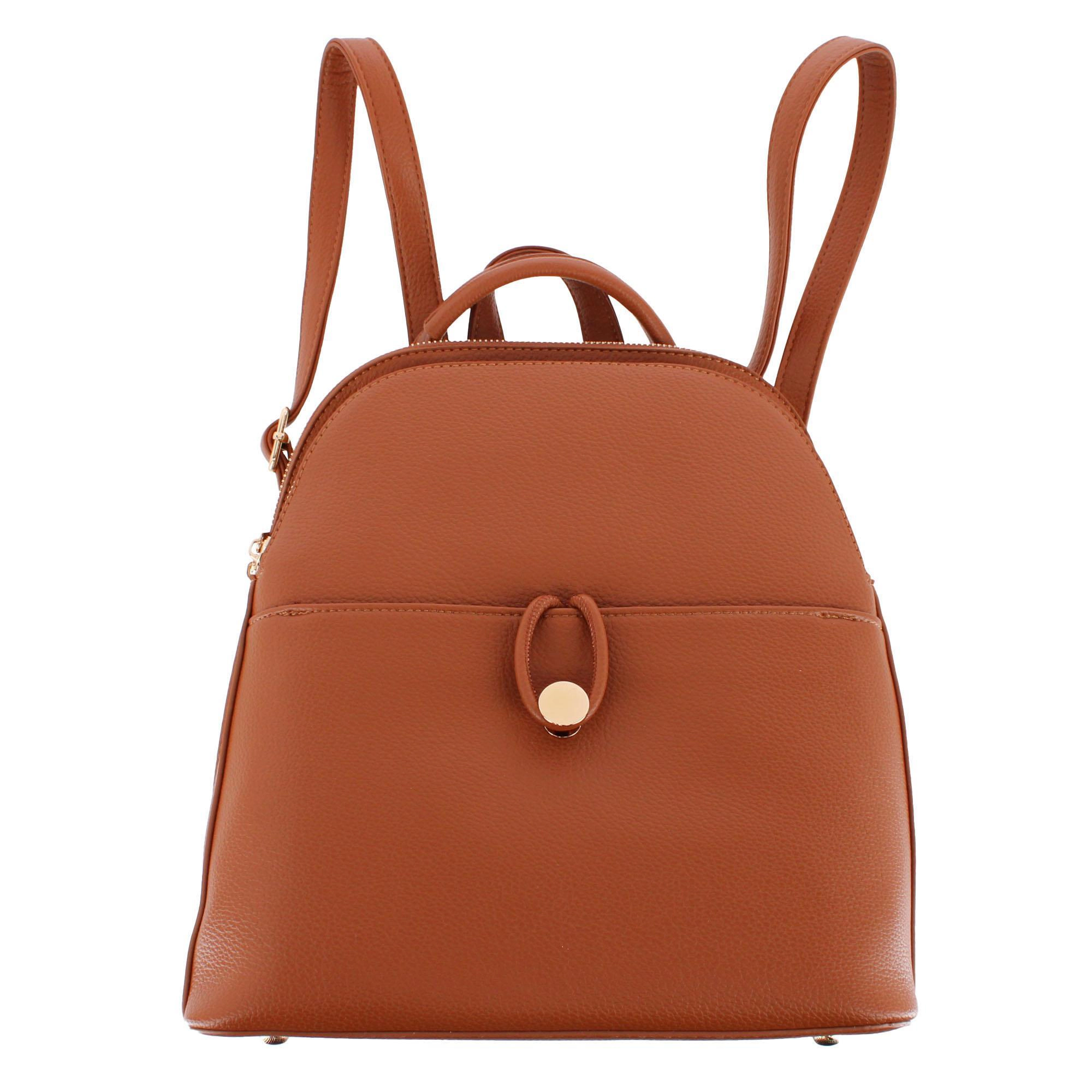 CTM Women's Pocket Detail Convertible Backpack to Crossbody Purse