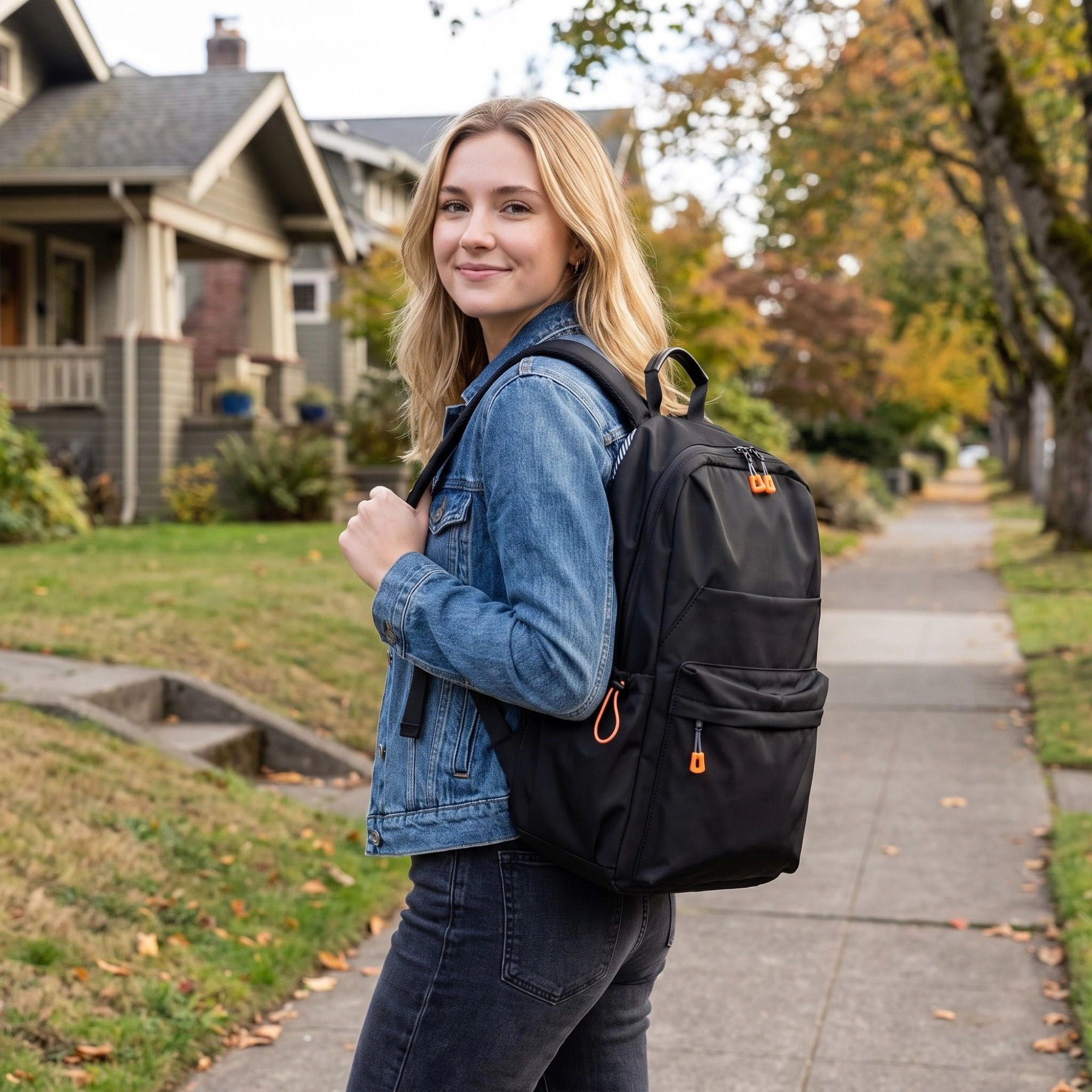 Alilang Women's Multi-Pocket Commuter Travel Backpack with Padded Straps and Adjustable Side Pockets