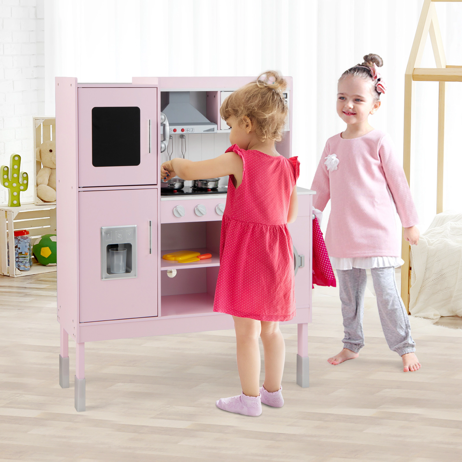 Hivvago Pretend Play Kitchen for Kids with 16 Pieces Accessories