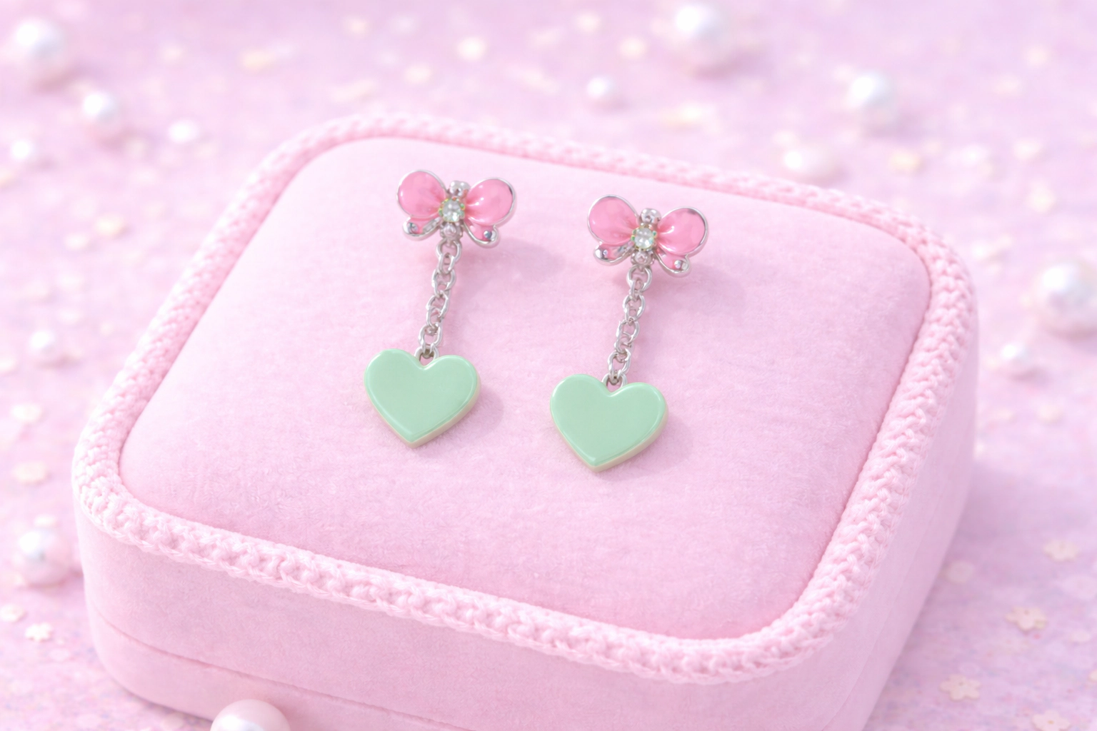 CHANTEUR Kids Heart Screwback Earrings - Hypoallergenic Surgical Titanium Posts, Silver-Plated Studs