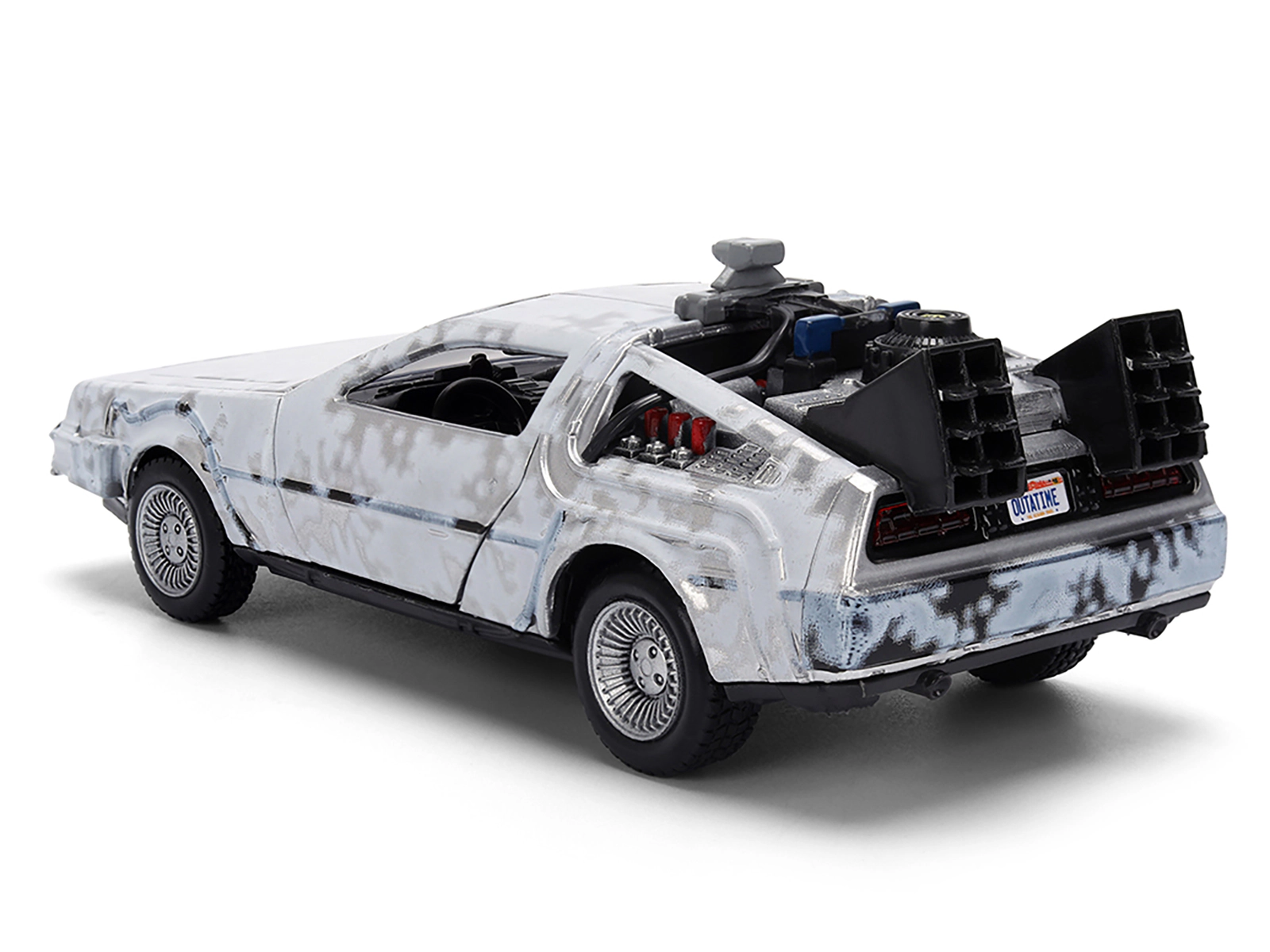Jada DMC DeLorean Time Machine Brushed Metal (Frost Version) "Back to the Future" (1985) Movie "40th