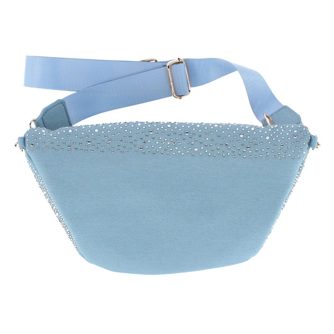 CTM Women's Rhinestine Studded Fanny Pack