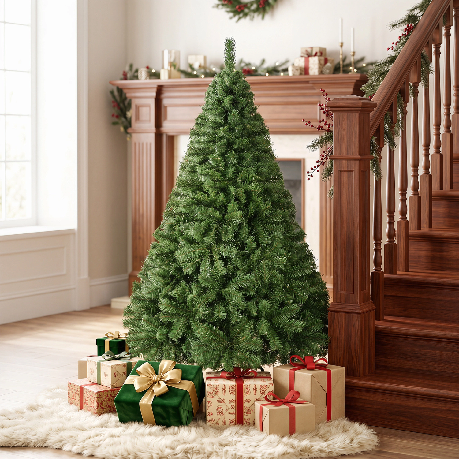 LJG 5ft Automatic Christmas Tree with 519 Full PVC Branch Tips