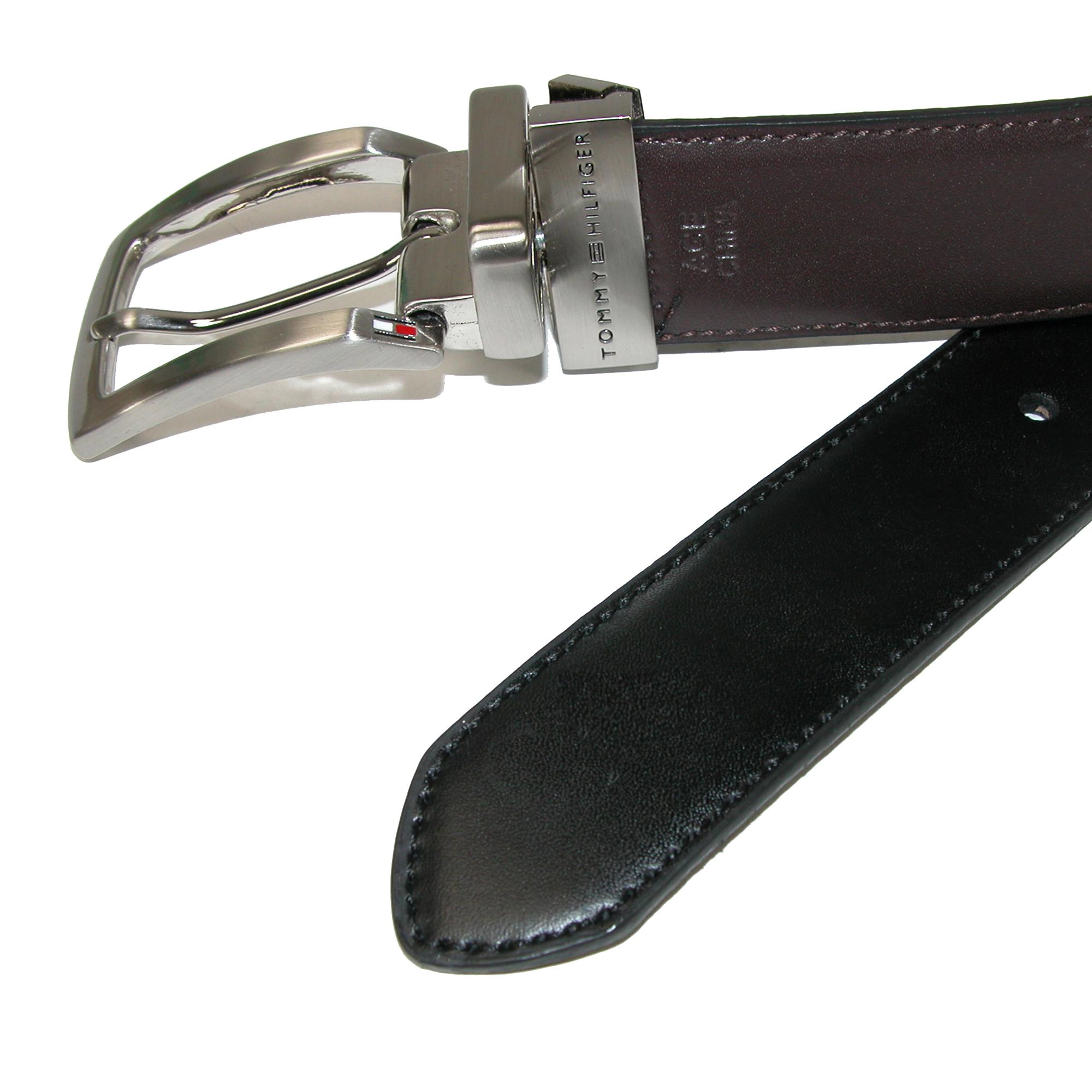 Tommy Hilfiger Men's Reversible Leather Belt and Buckles Boxed Gift Set