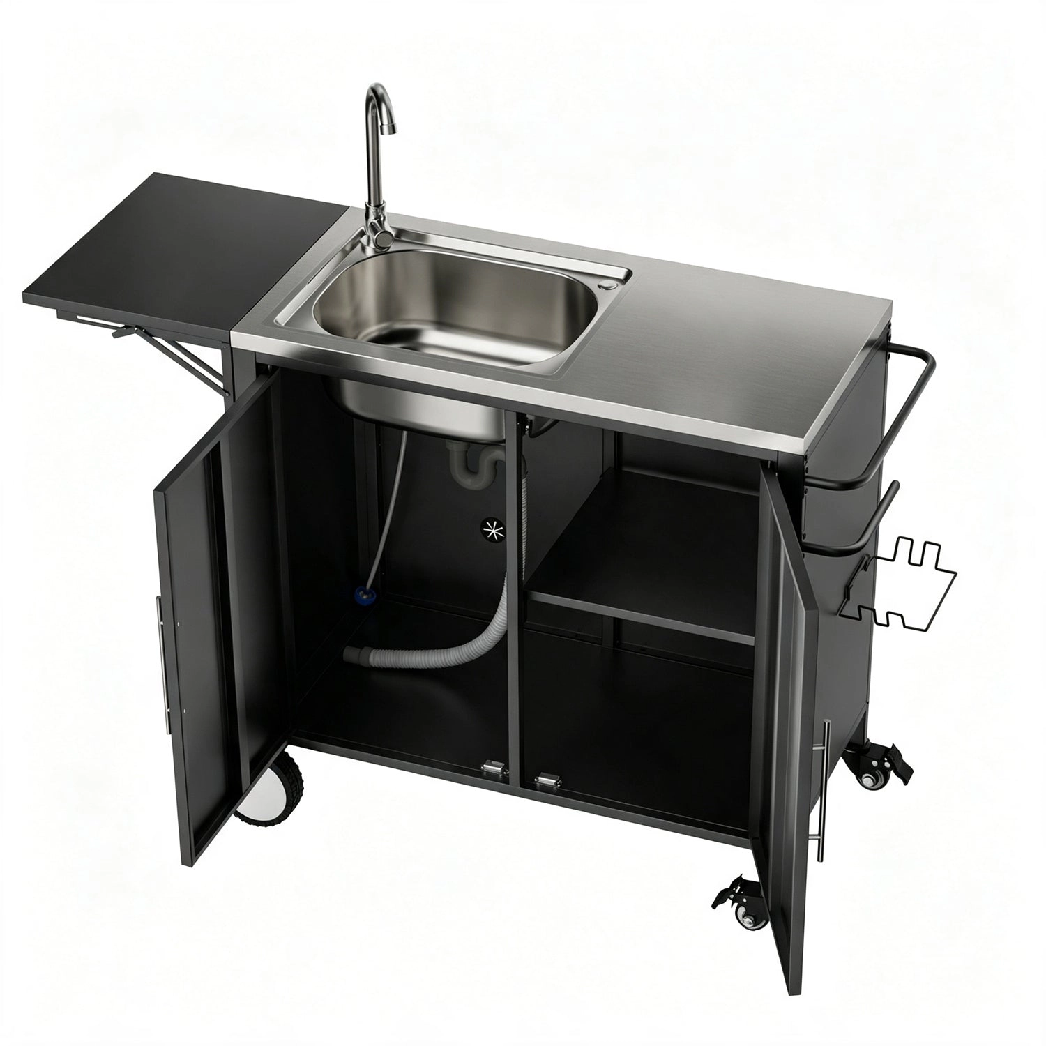 GBruno Stainless Steel Grill Cart With Sink