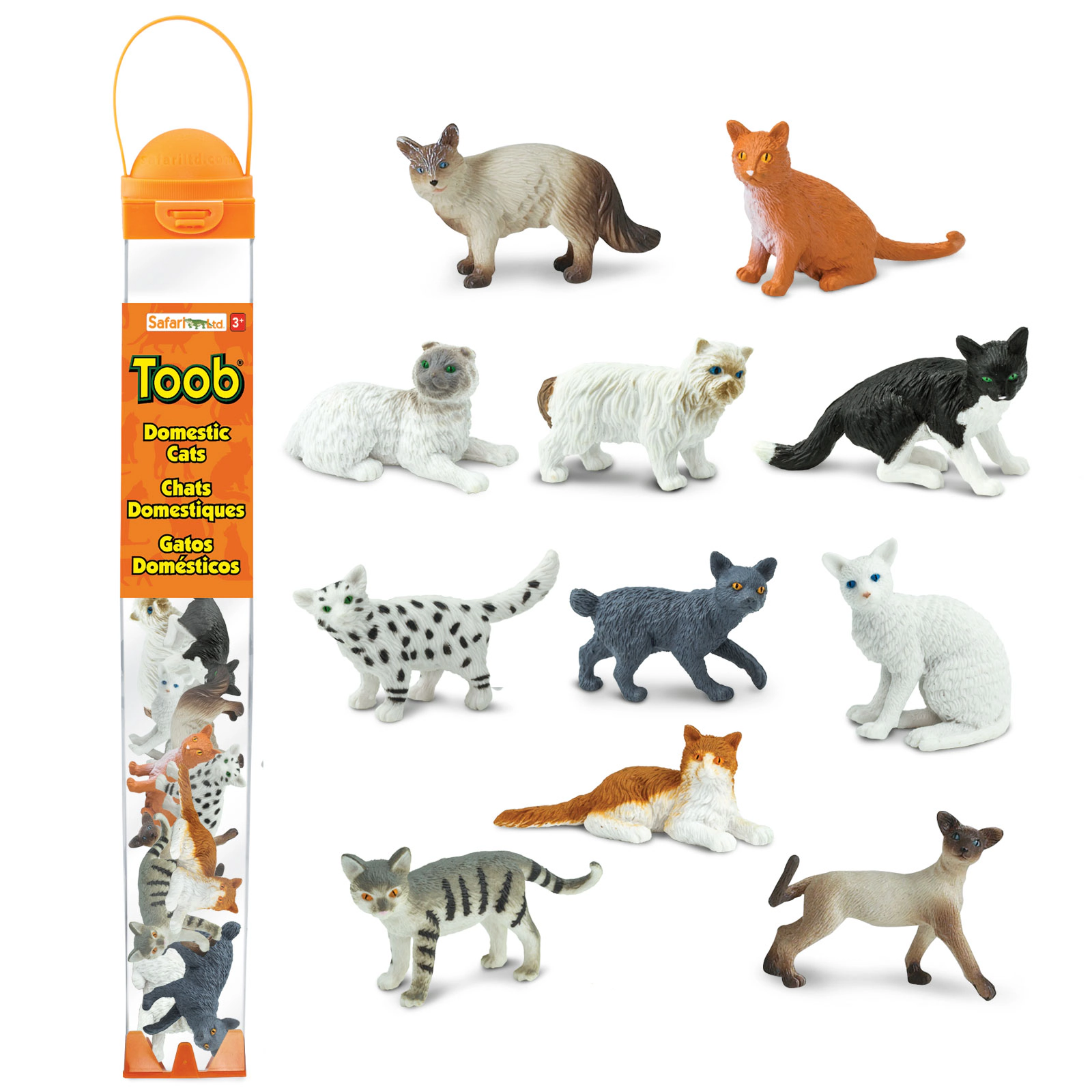 Safari Ltd. - Domestic Cats TOOB - contains 10 Mini Figurines