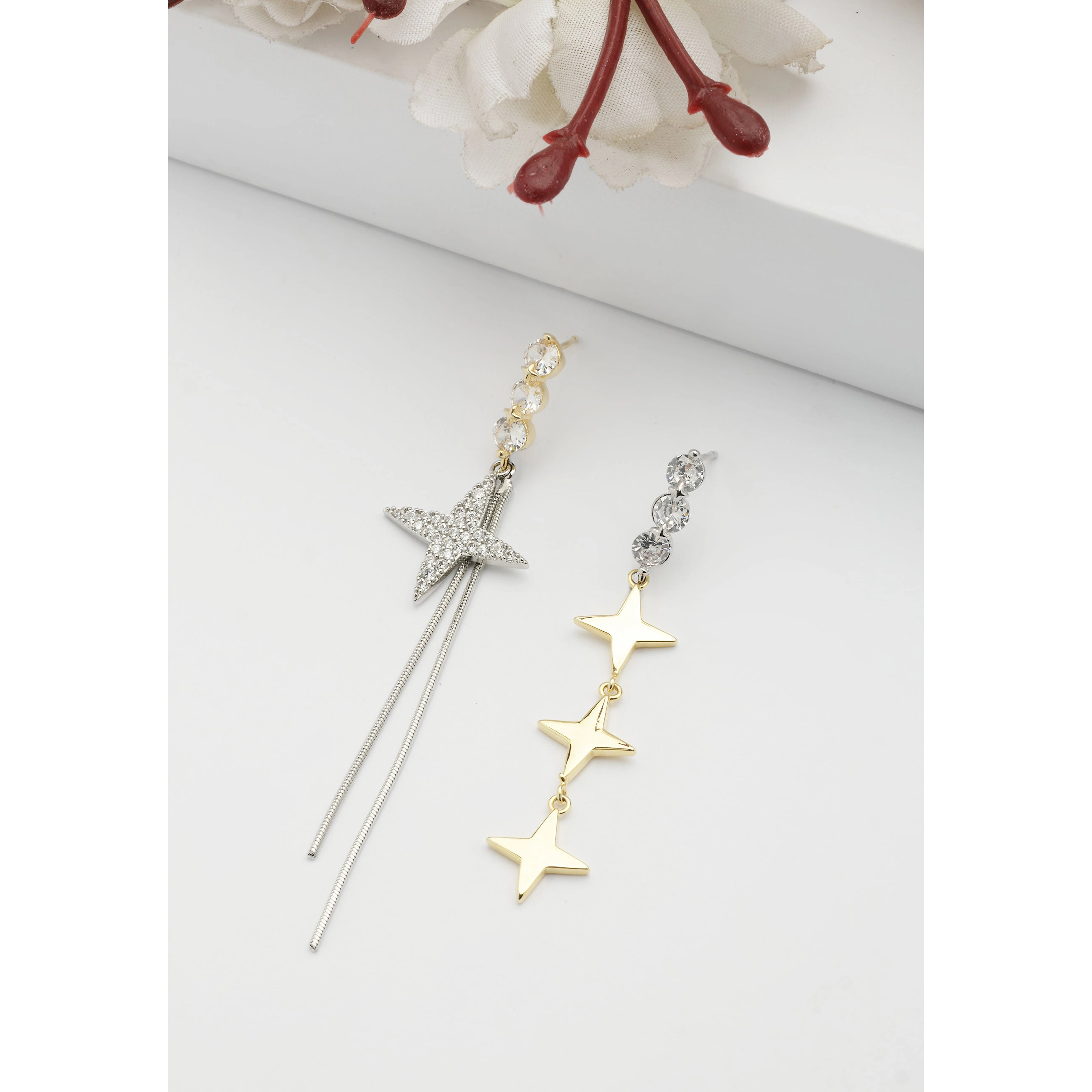 AGP PARIS Womens Starry Elegance Drop Earrings