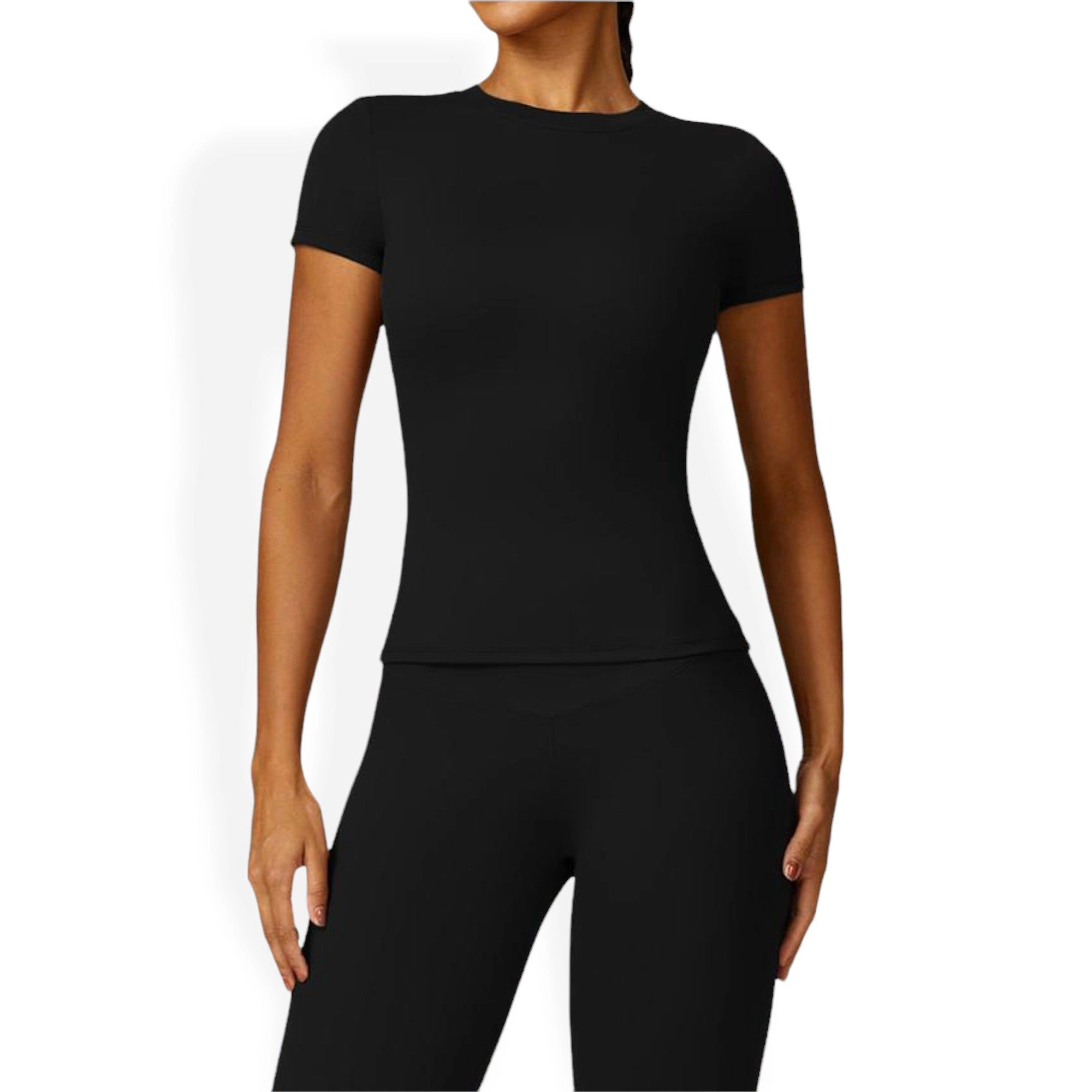 Anna-Kaci Women's Crew Neck Top Shirts with Seamless Fit and Stretch Fabric