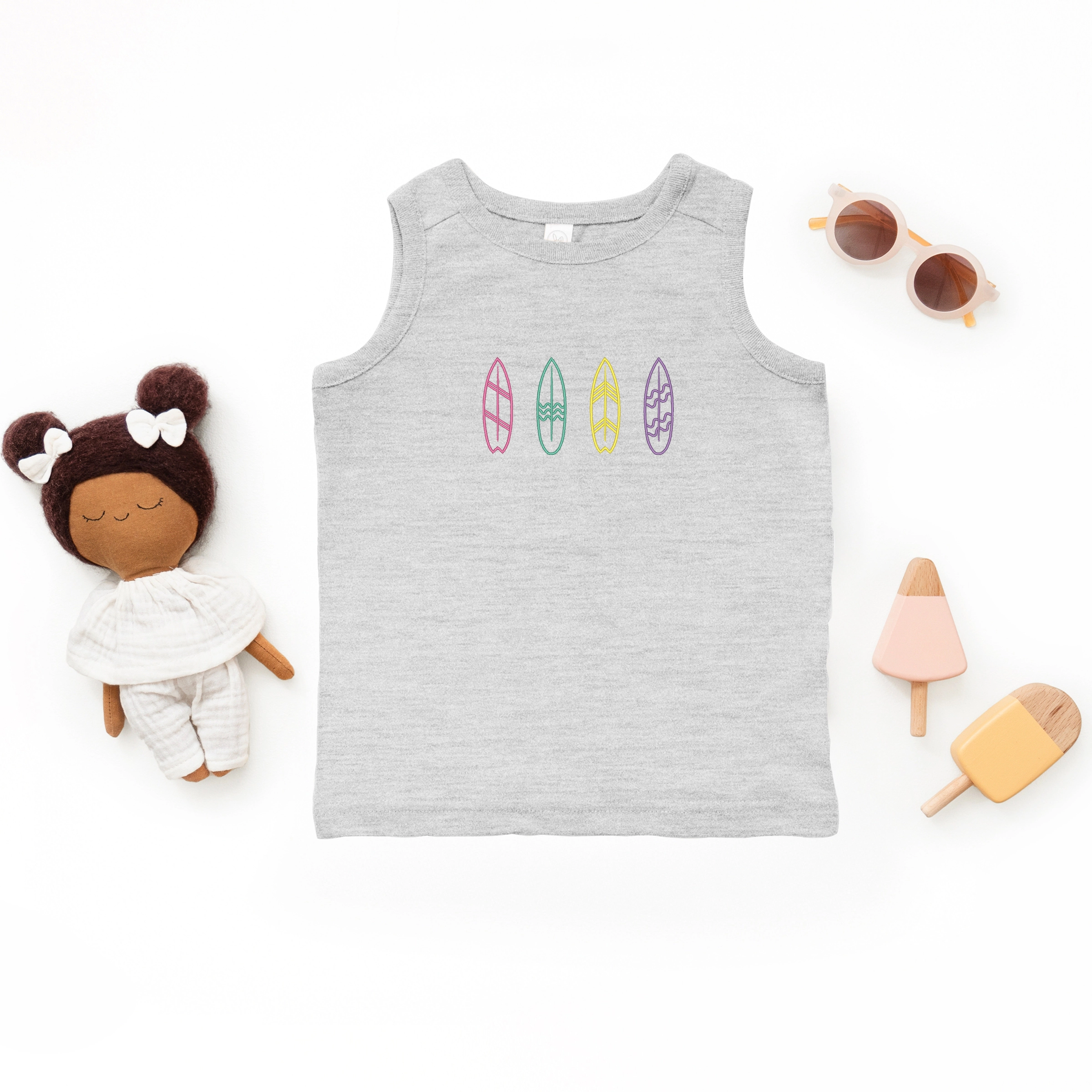 The Juniper Shop - Embroidered Surf Boards Toddler Graphic Tank