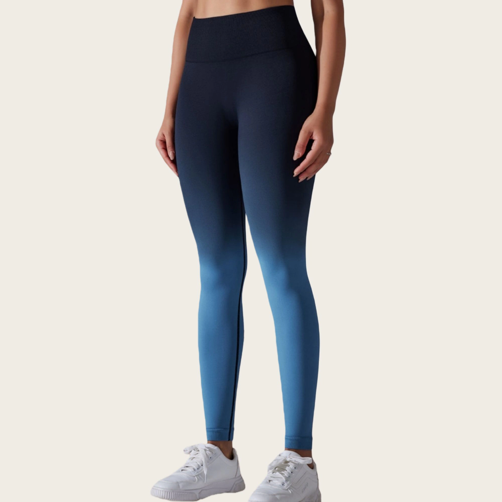 Anna-Kaci Active Women's High-Waisted Gradient Leggings Seamless Yoga Workout Pants Compression Tights