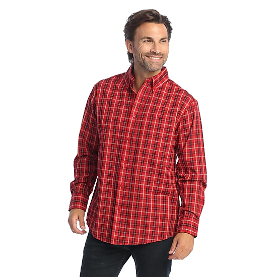Gioberti Men's Long Sleeve Plaid Shirt