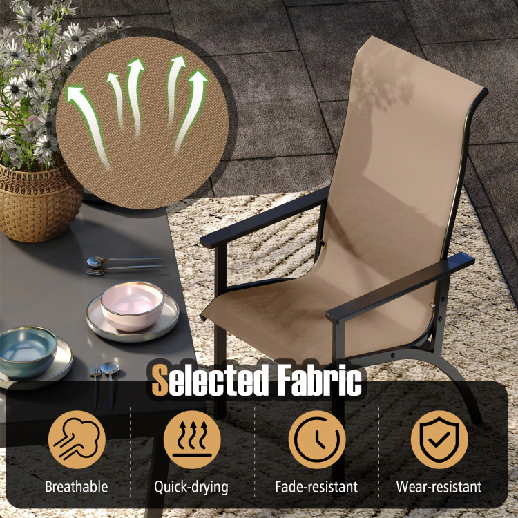 Hivvago Outdoor Metal Frame Adirondack Chair with Tall Backrest for Garden or Porch