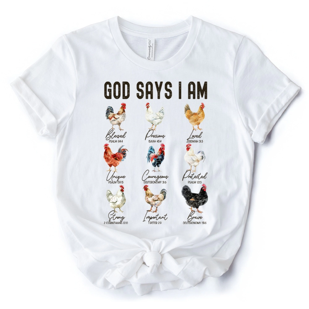 OrnamentallyYou Unisex God Says I Am Christian T-Shirt