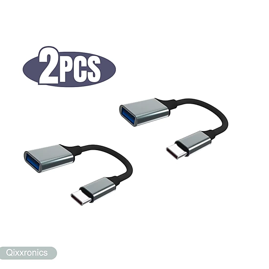 Qixxronics USB Type C (USB-C) to USB (USB-A) Adapter, USB Female to USB C Male Adapter (2 Pack)