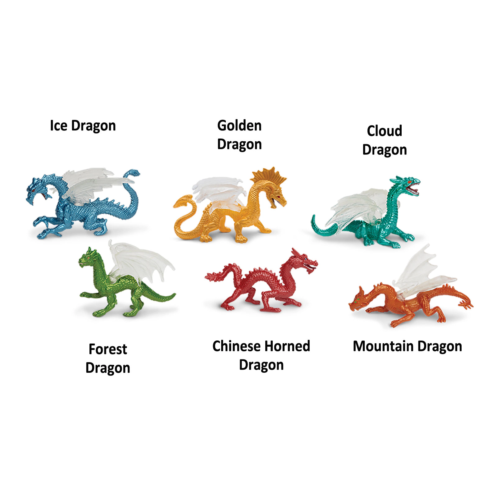 Safari Ltd. - Dragons Designer TOOB - contains 6 Mini Figurines