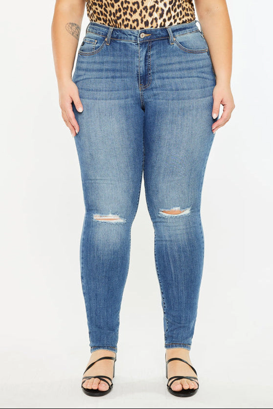 KanCan Women's Plus Mid Rise Super Skinny Sharon Jeans