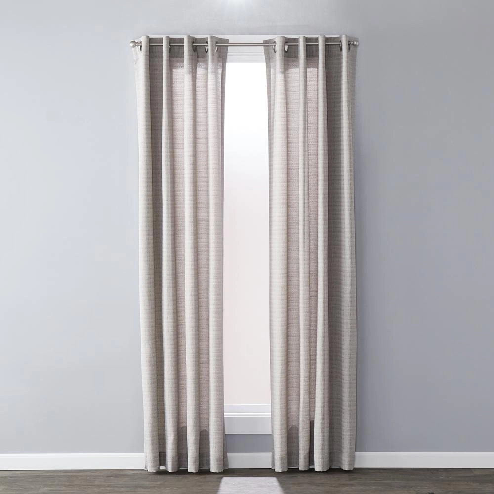 SKL Home Saturday Knight Ltd Maeve Sophisticated Yarn Dyed Woven Horizontal Pattern SunSafe Window Panel - 40X95", Gray