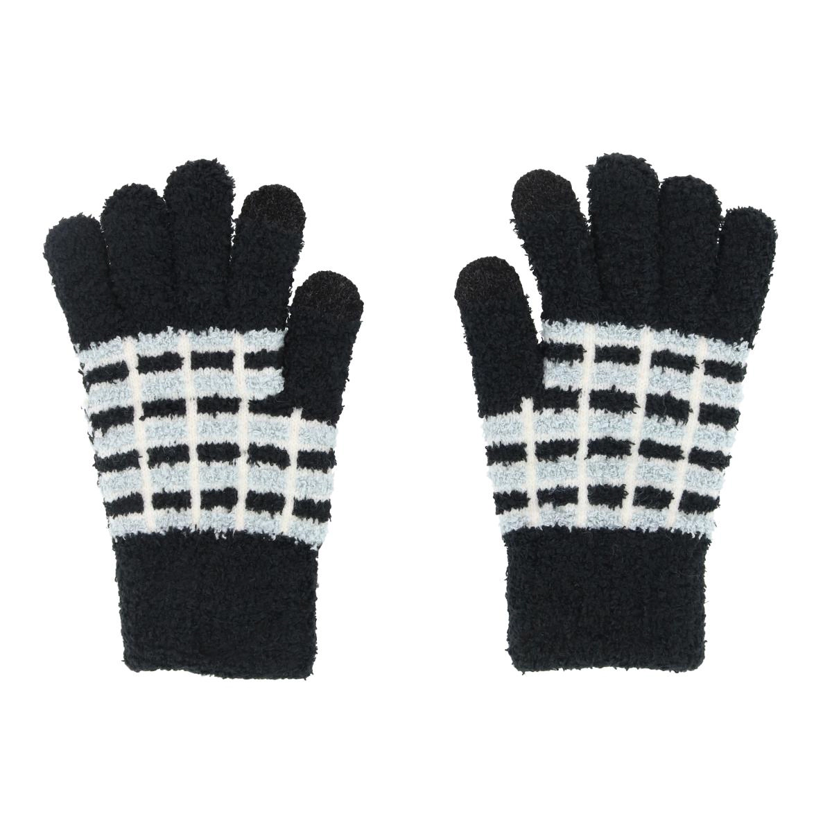 CTM Women's Knit Color Block Touchscreen Compatible Winter Gloves