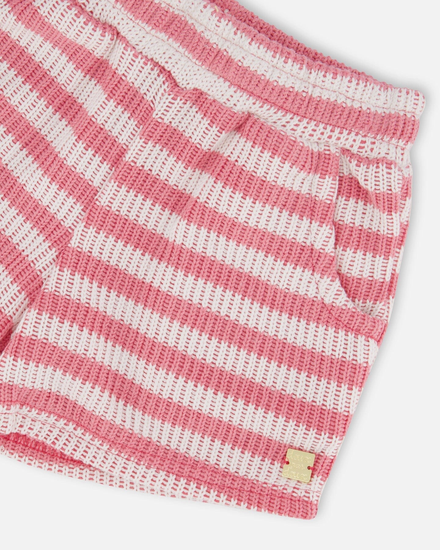 Deux par Girls Striped Scoop Pocket Shorts