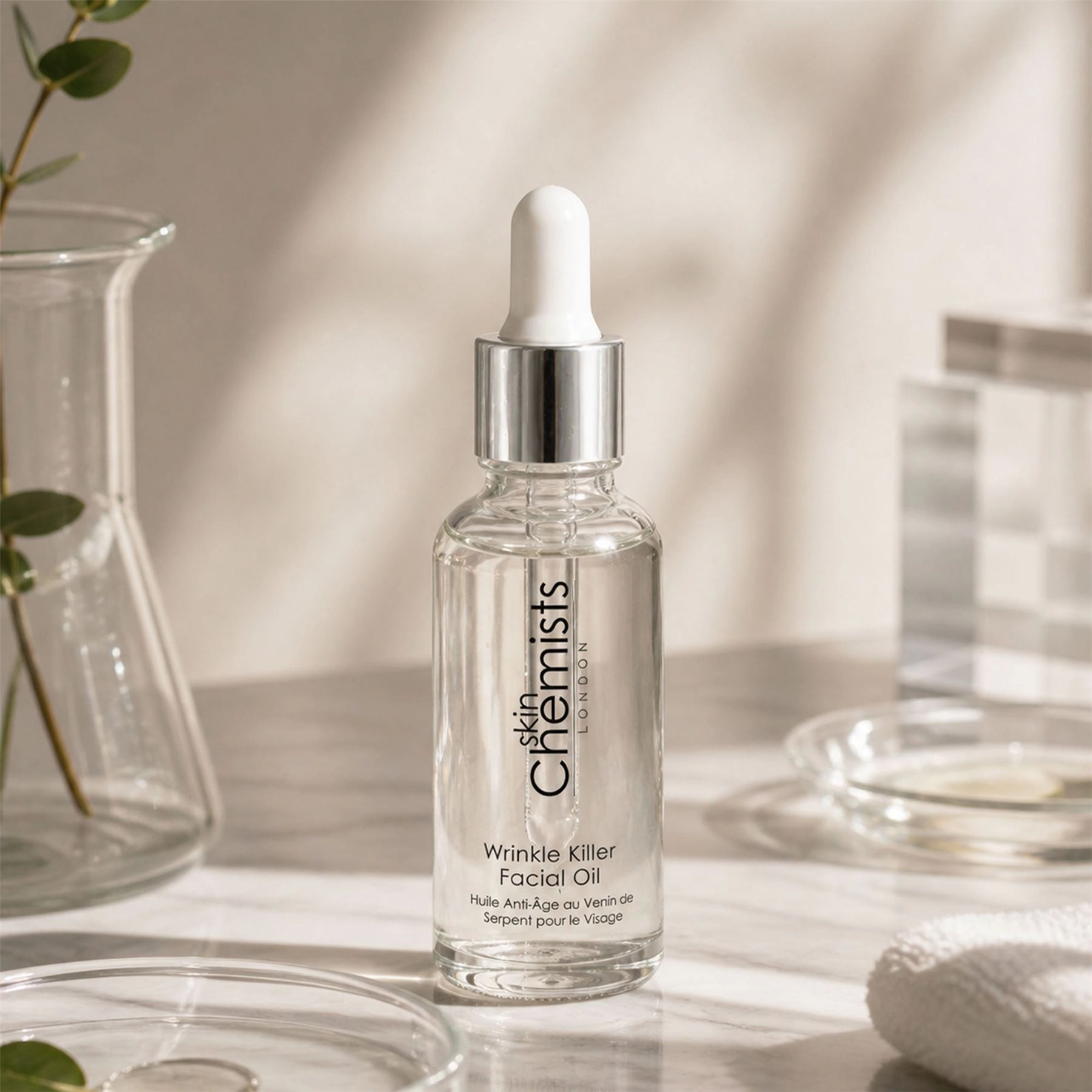 skinChemists Wrinkle Killer Facial Oil 30ml - SYN-AKE Peptide & Hyaluronic Acid for Firming, Fine Lines & Wrinkles