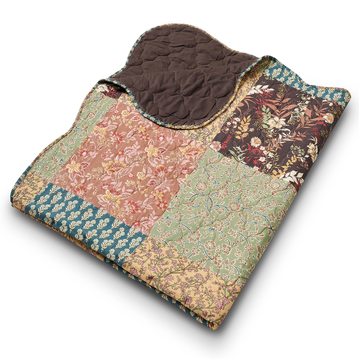 Greenland Home Fashions Hazel Cotton Face Microfiber Back Accessory Throw 50x60 Multi
