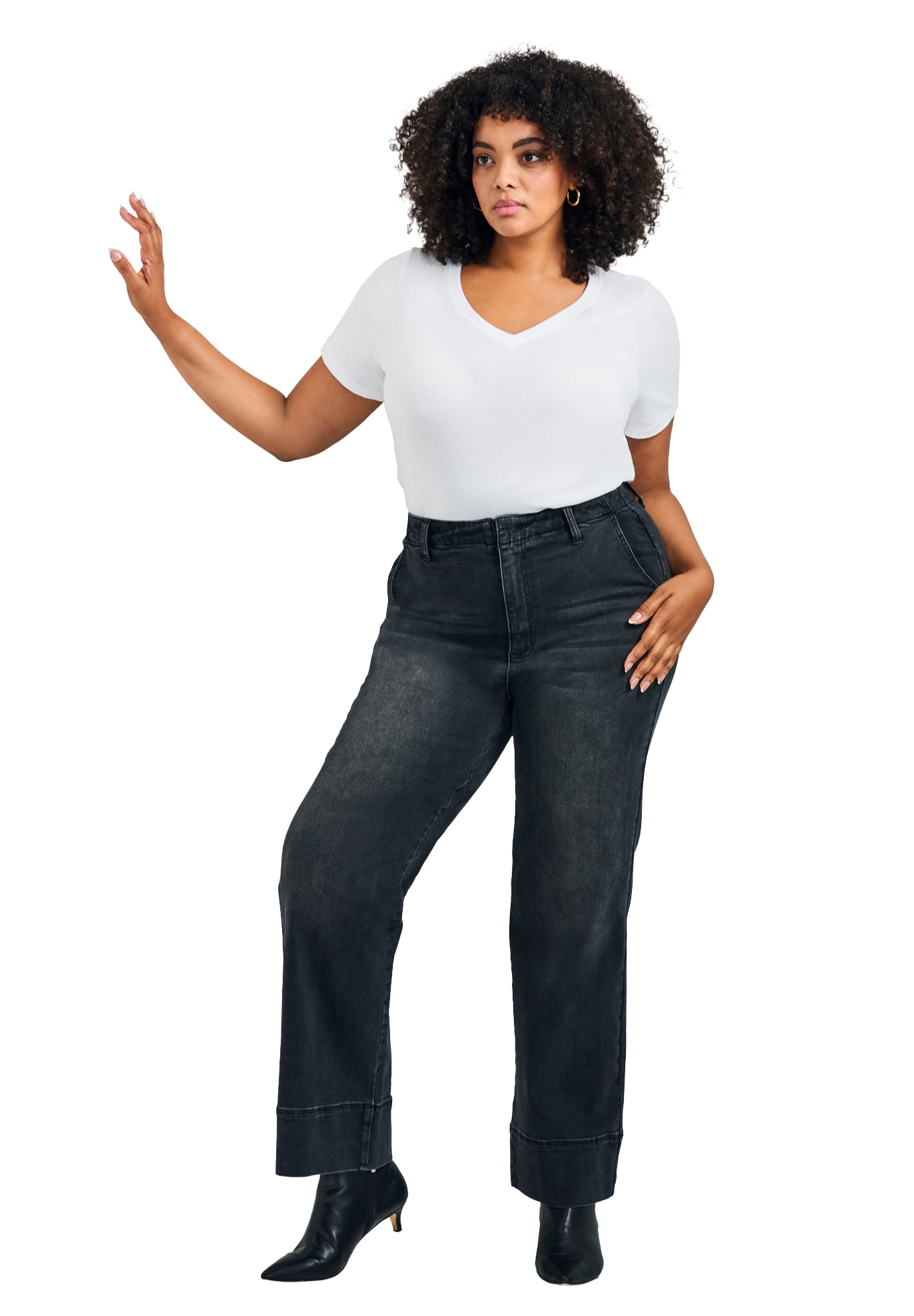 Avenue Women's Plus Kira Wide Leg Jean