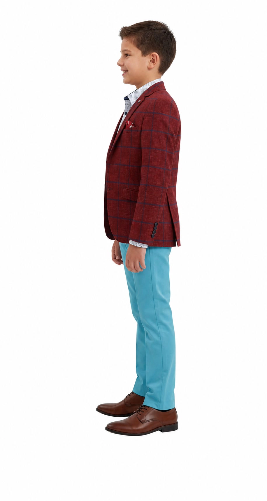 Elie Balleh Boys Slim Fit Boys' Plaid Jacket