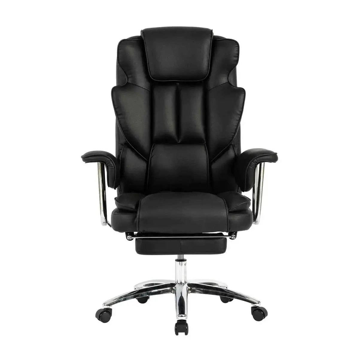 Platinum-Level Office Chairs Big & Tall Executive Office Chair with Footrest, Black Leather
