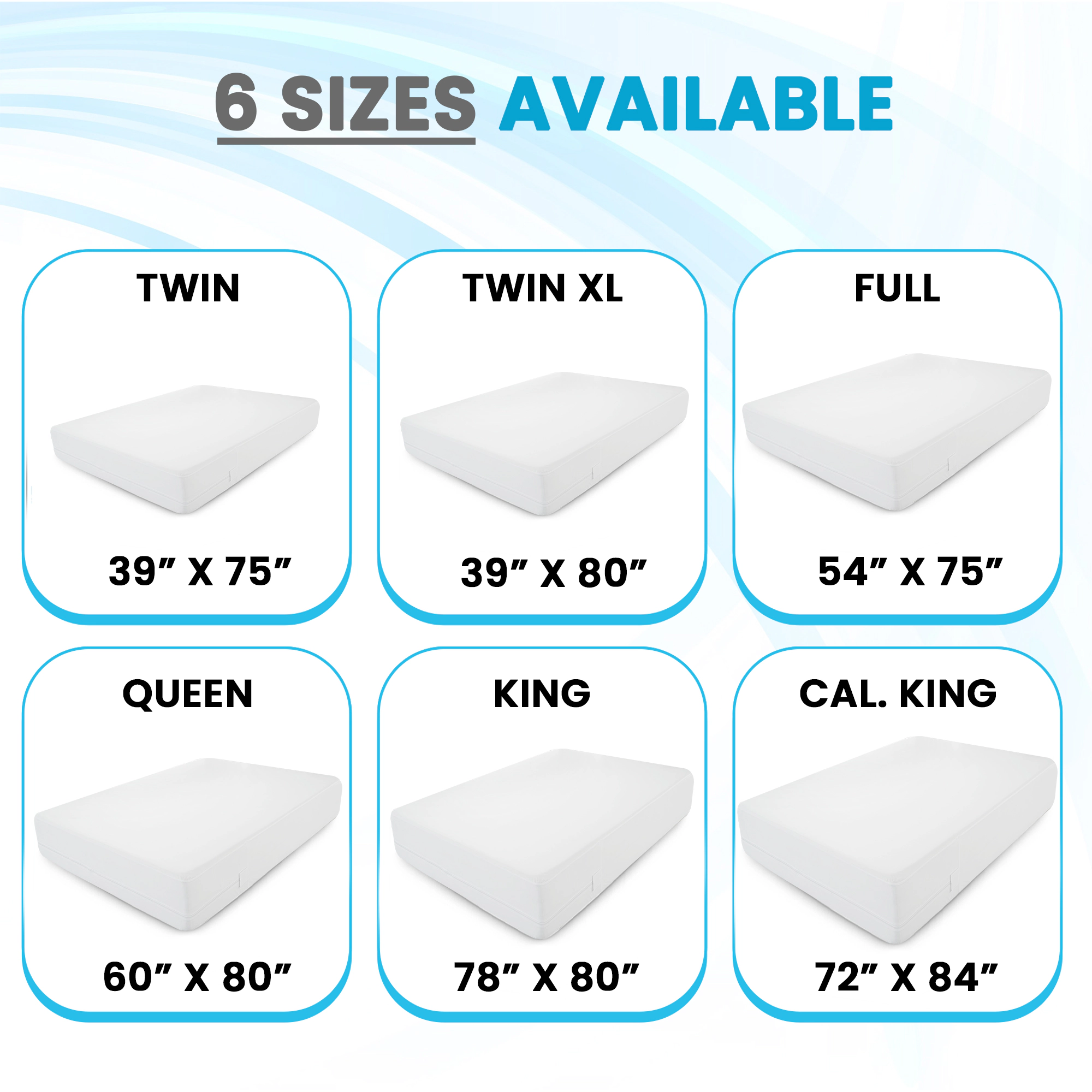 Lux Decor Collection Waterproof Mattress Encasement, Zippered 6-Sided Bed Bug Protector, Breathable Noiseless 14" Deep Mattress Cover
