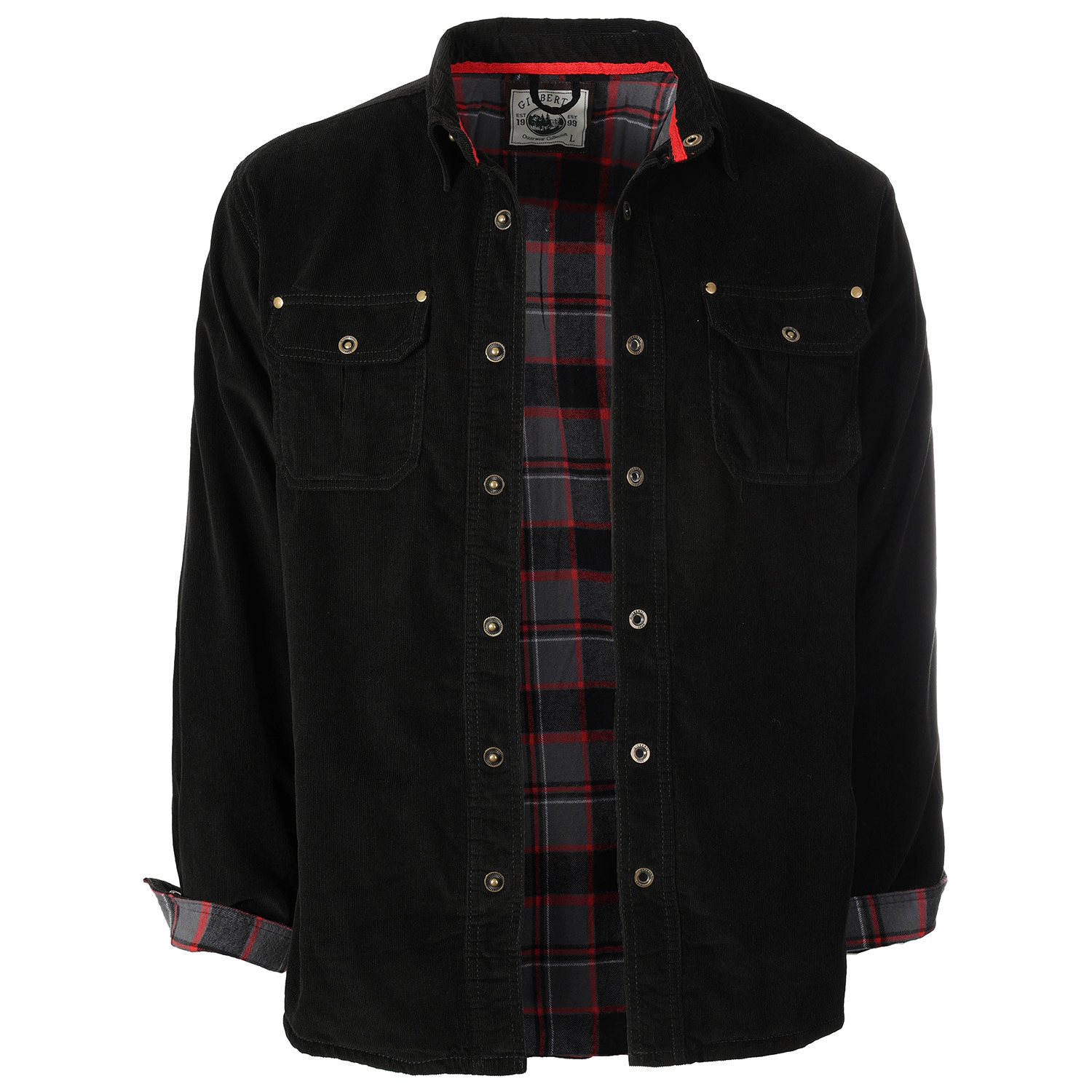 Gioberti Men's 100% Cotton Extremely Soft Corduroy Shirt Jacket with Flannel Lining
