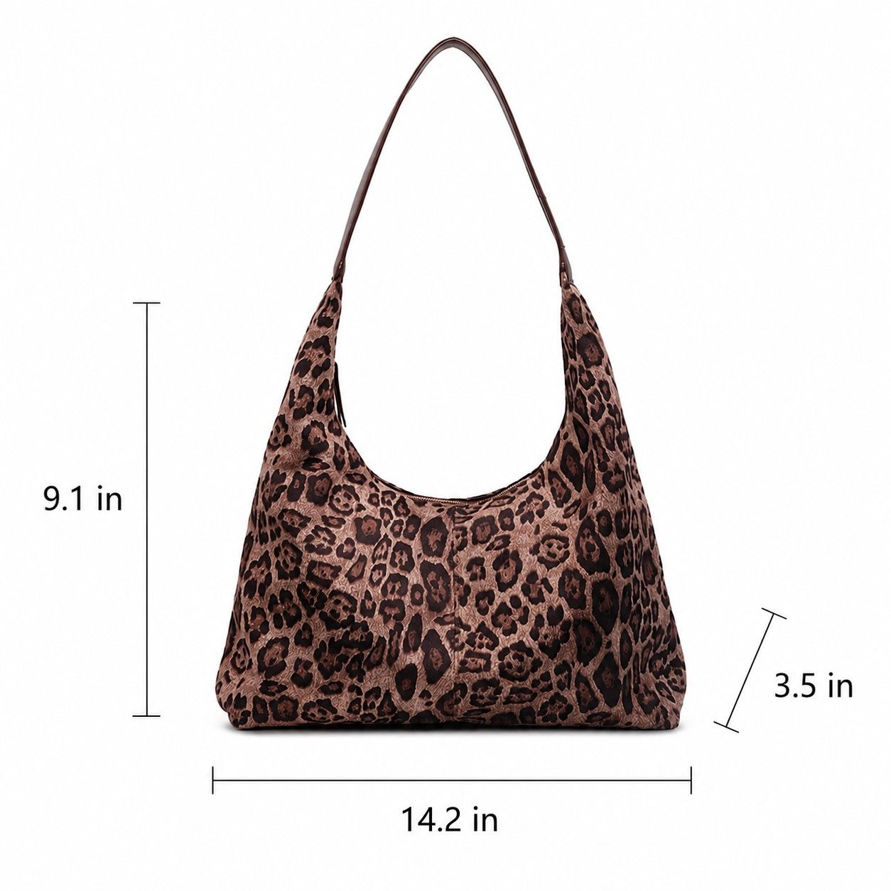 Alilang Women's Leopard Print Tote Bag with Single Shoulder Strap and Magnetic Snap Closure, Classic Brown Leopard