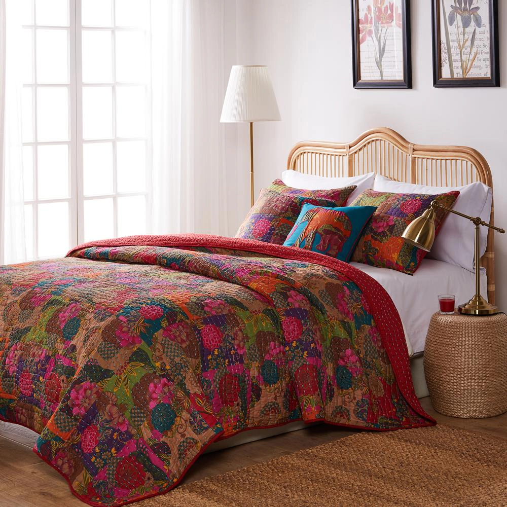Greenland Home Fashion Jewel Quilt And Sham Bonus Set 5 Piece