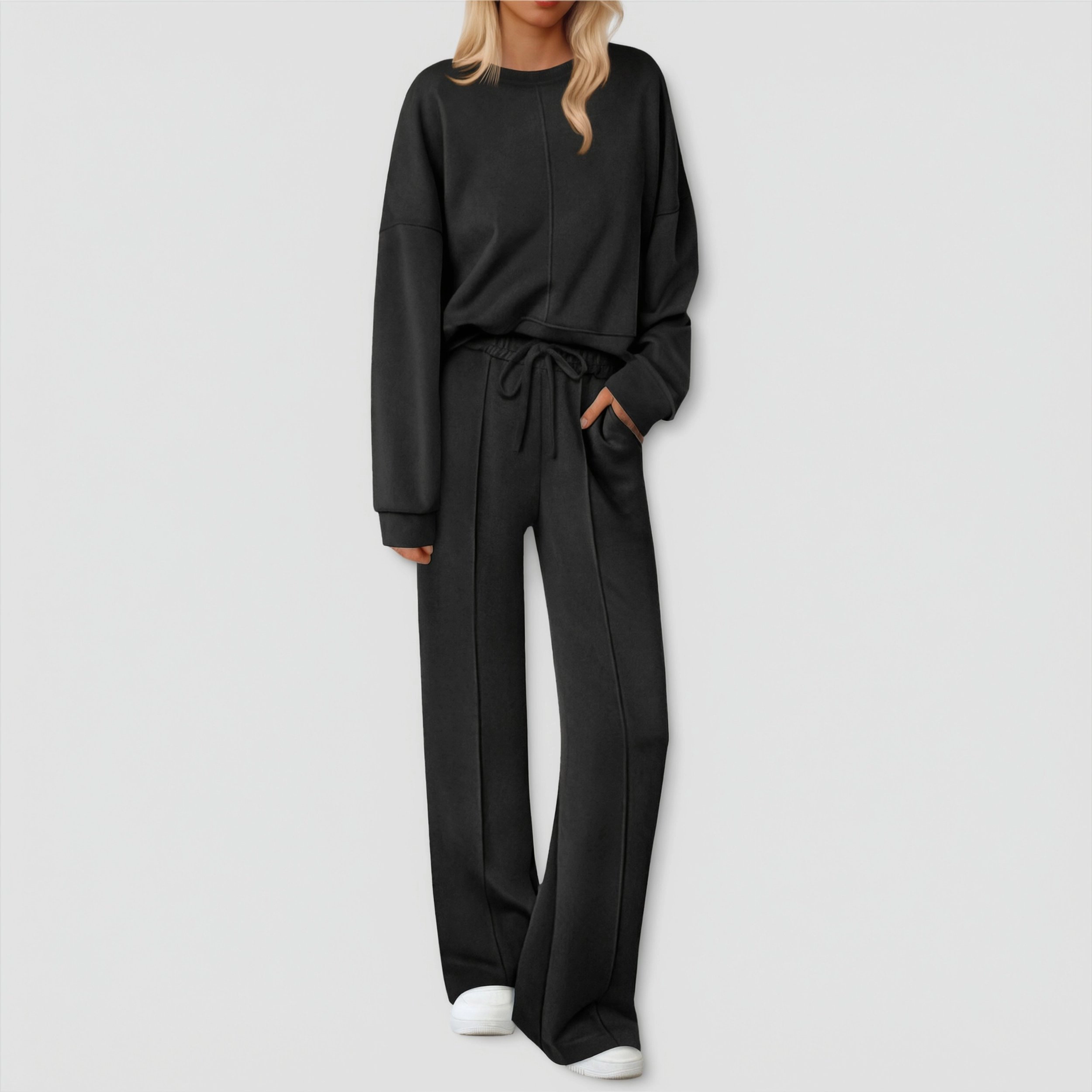 Ekouaer Lounge Sets Pajamas Two Piece Long Sleeve Tops and Pants Cozy Loungewear