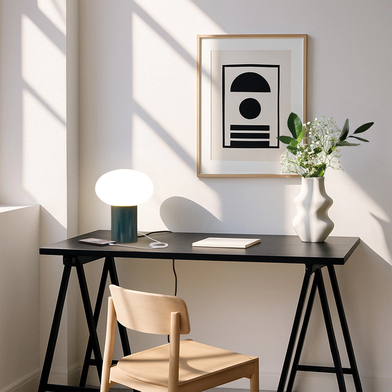 Brightech Ivy Glass Wood Desk Lamp
