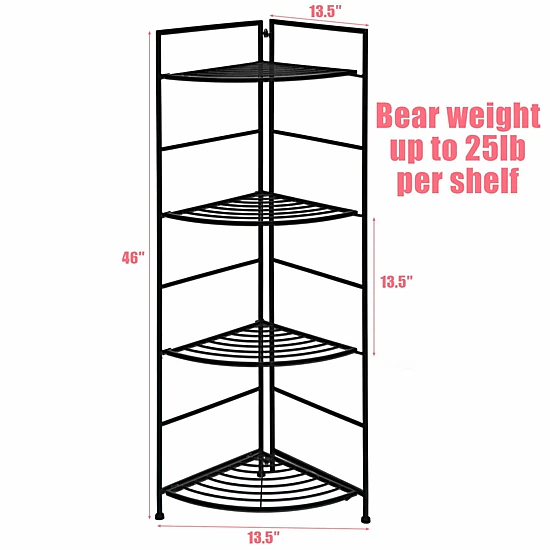 Hivvago 4-Tier Metal Plant Stand with Open Shelves