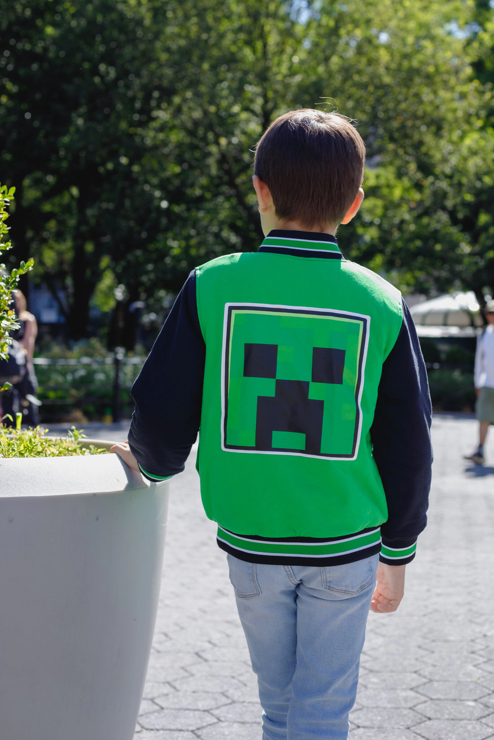 Minecraft Creeper Boys' Varsity Bomber Jacket