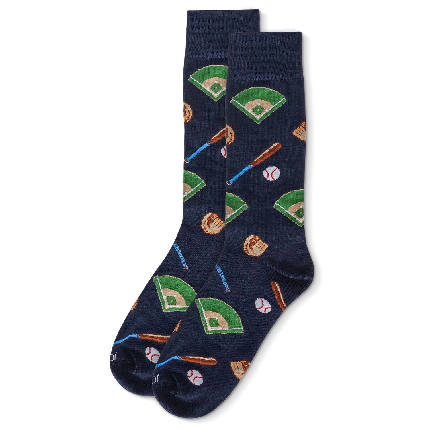 Memoi Men's Baseball Bamboo Crew Socks