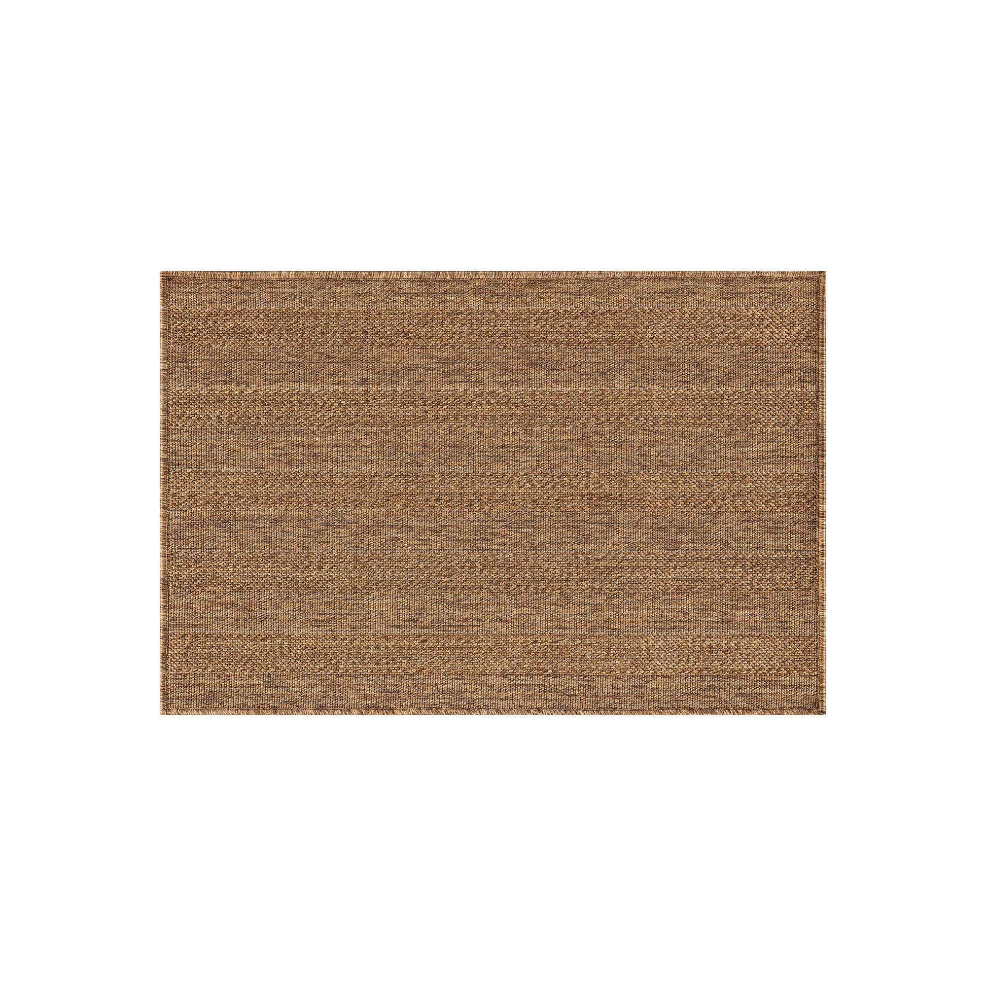 World Rug Gallery Striped Indoor/Outdoor Flat Woven Area - Natural Jute-Style, Easy-Care Patio