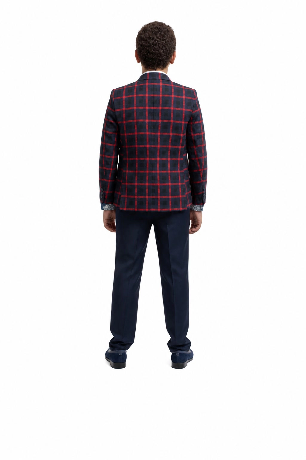 Elie Balleh Boys Slim Fit Checke Sports Coat