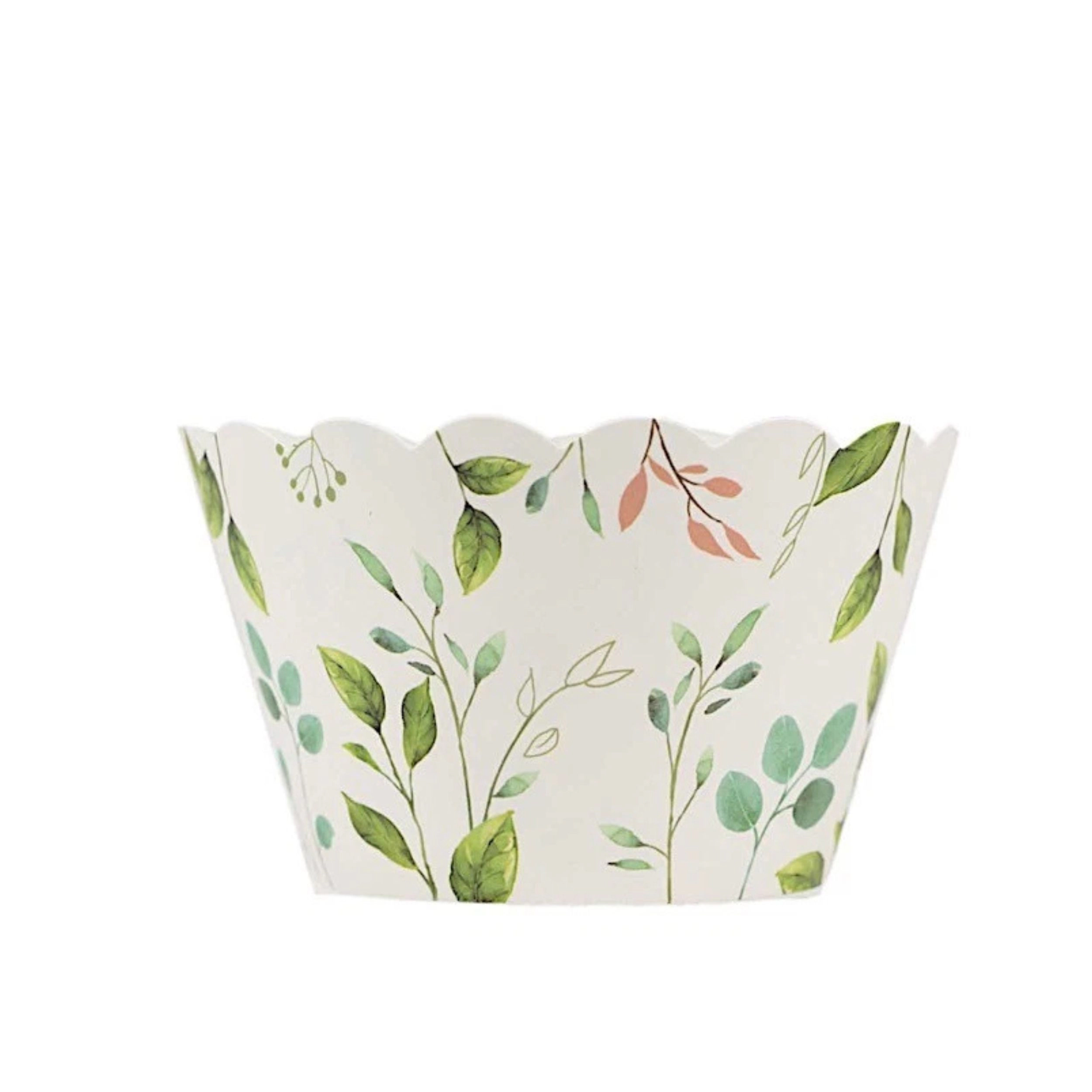 Home Collection Pack of 25 Eucalyptus Print Cupcake Wrappers