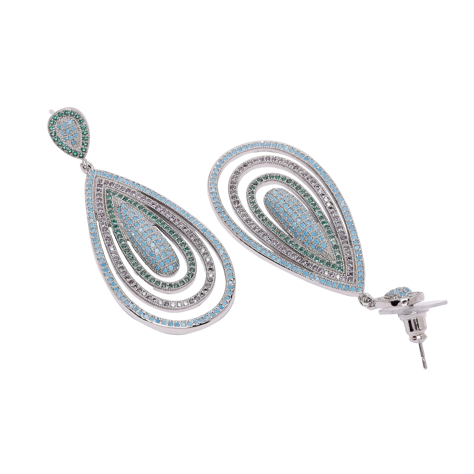 AGP PARIS Womens Diva Sterling Layered Tear Drop Earrings
