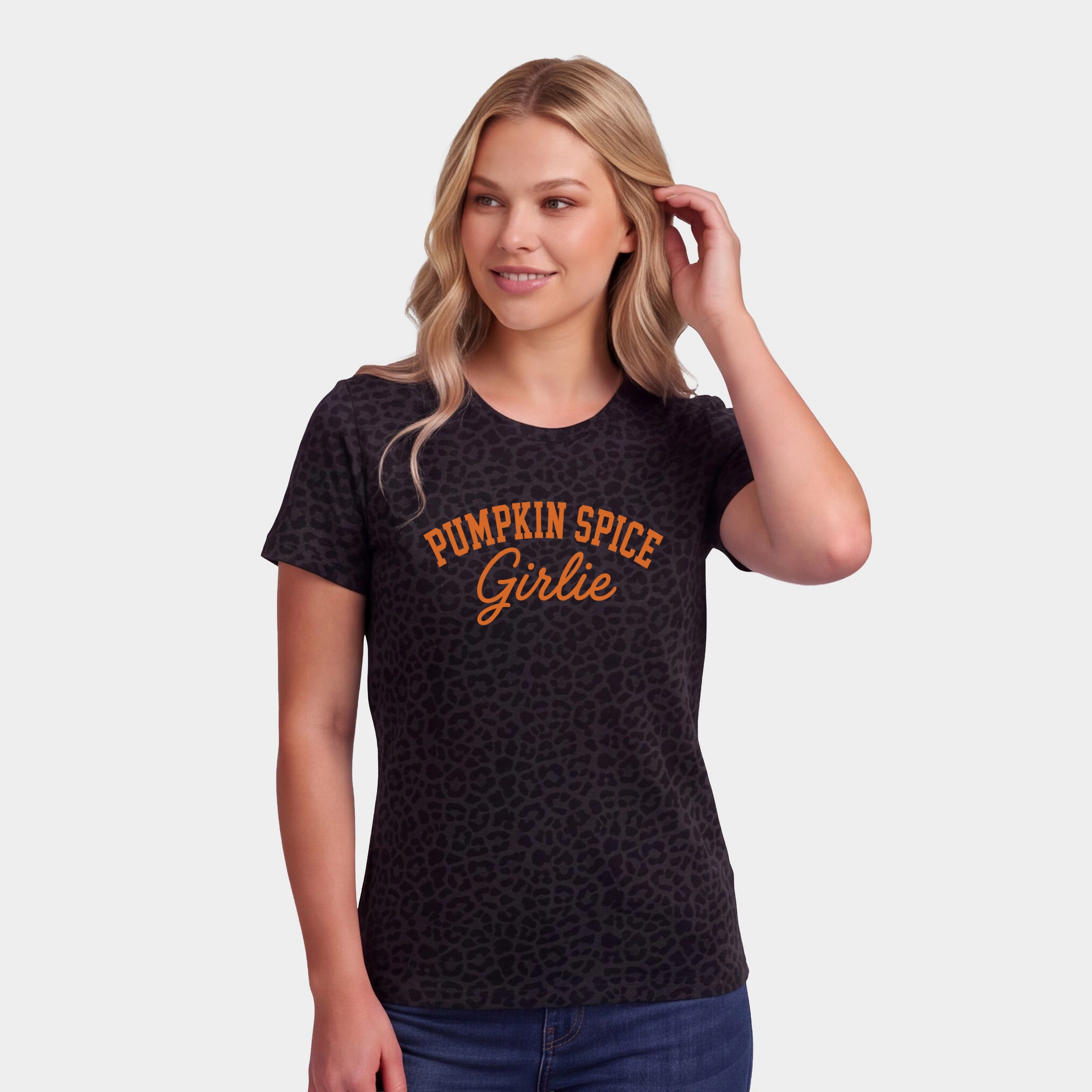 Simply Sage Market - Women's Leopard Print Tee Pumpkin Spice Girlie