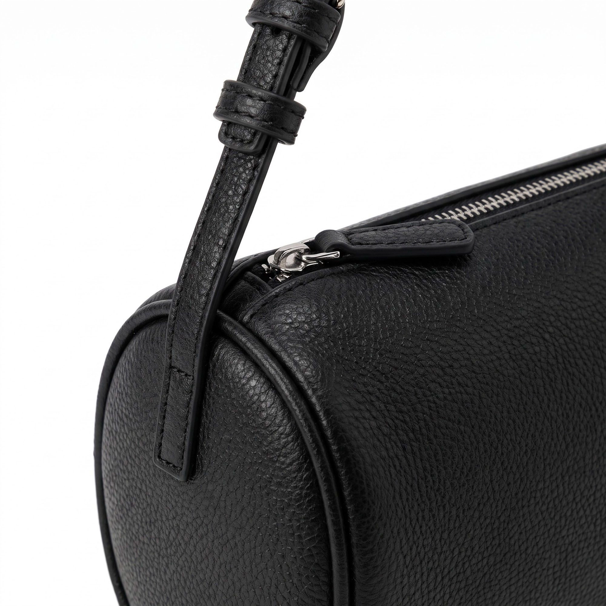Alilang Women's Barrel Shoulder Bag with Adjustable Strap and Top Zipper Closure 7.5x4.5x3in