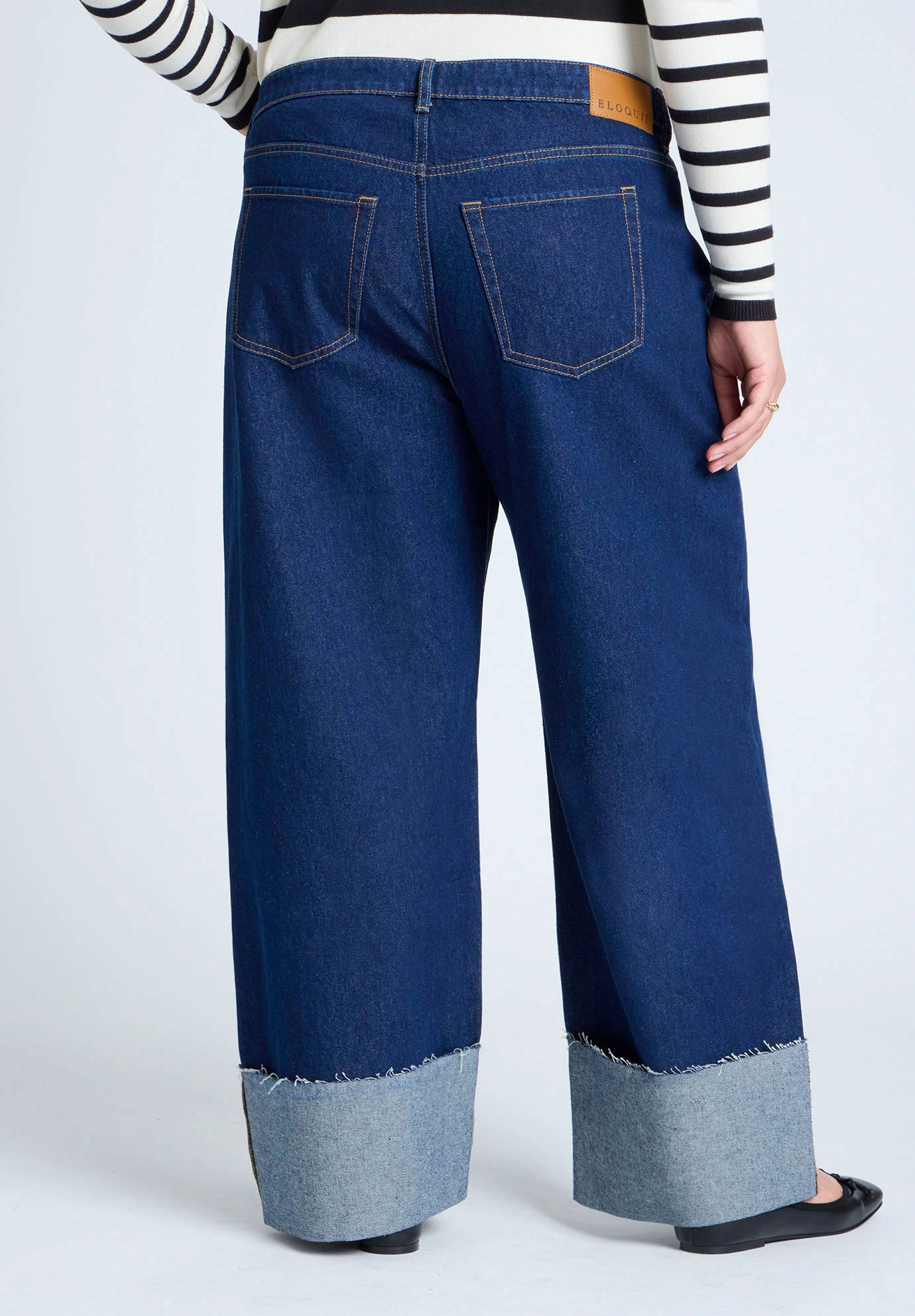 ELOQUII Women's Plus Tall Cuff Jean