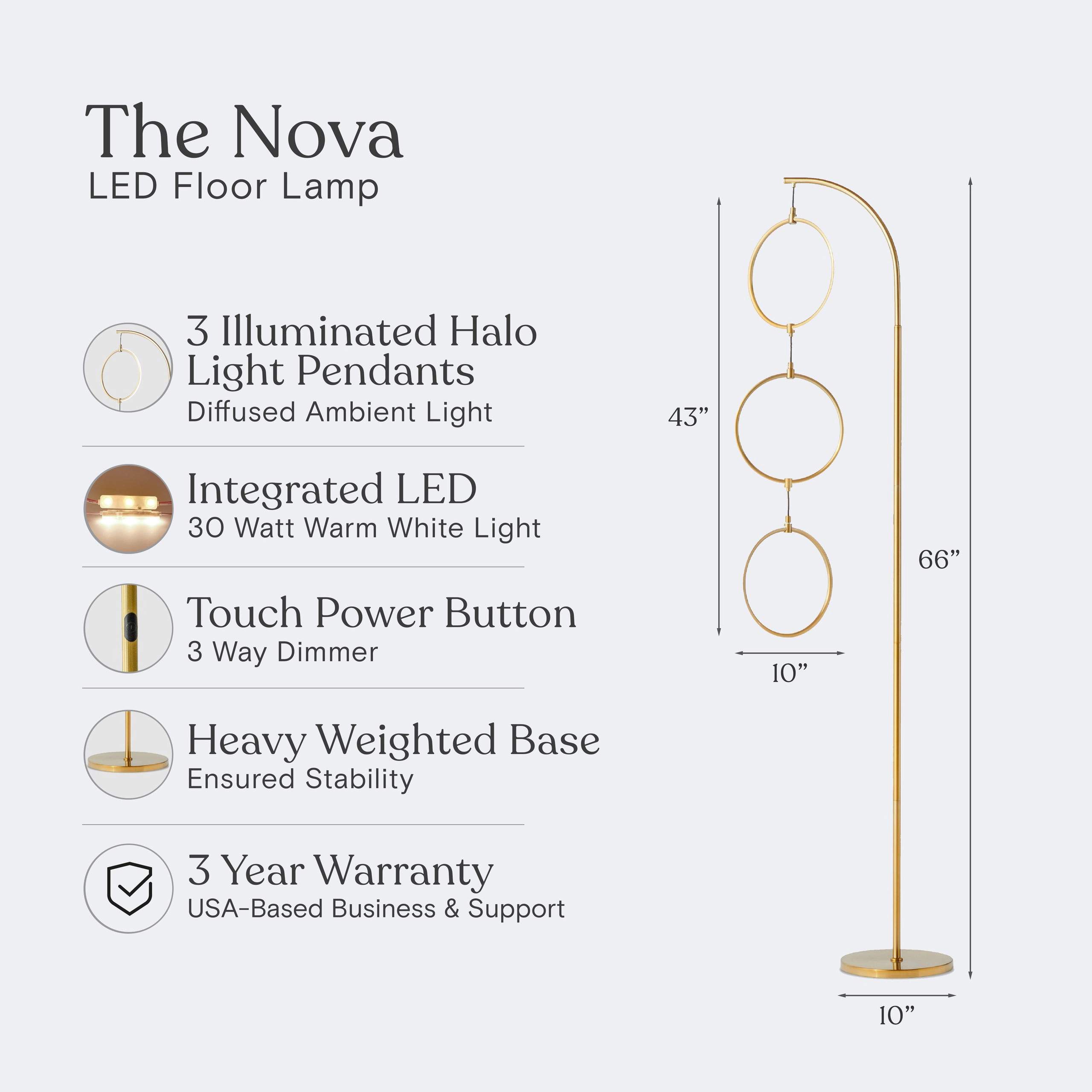 Brightech Nova Halo Ring Floor Lamp