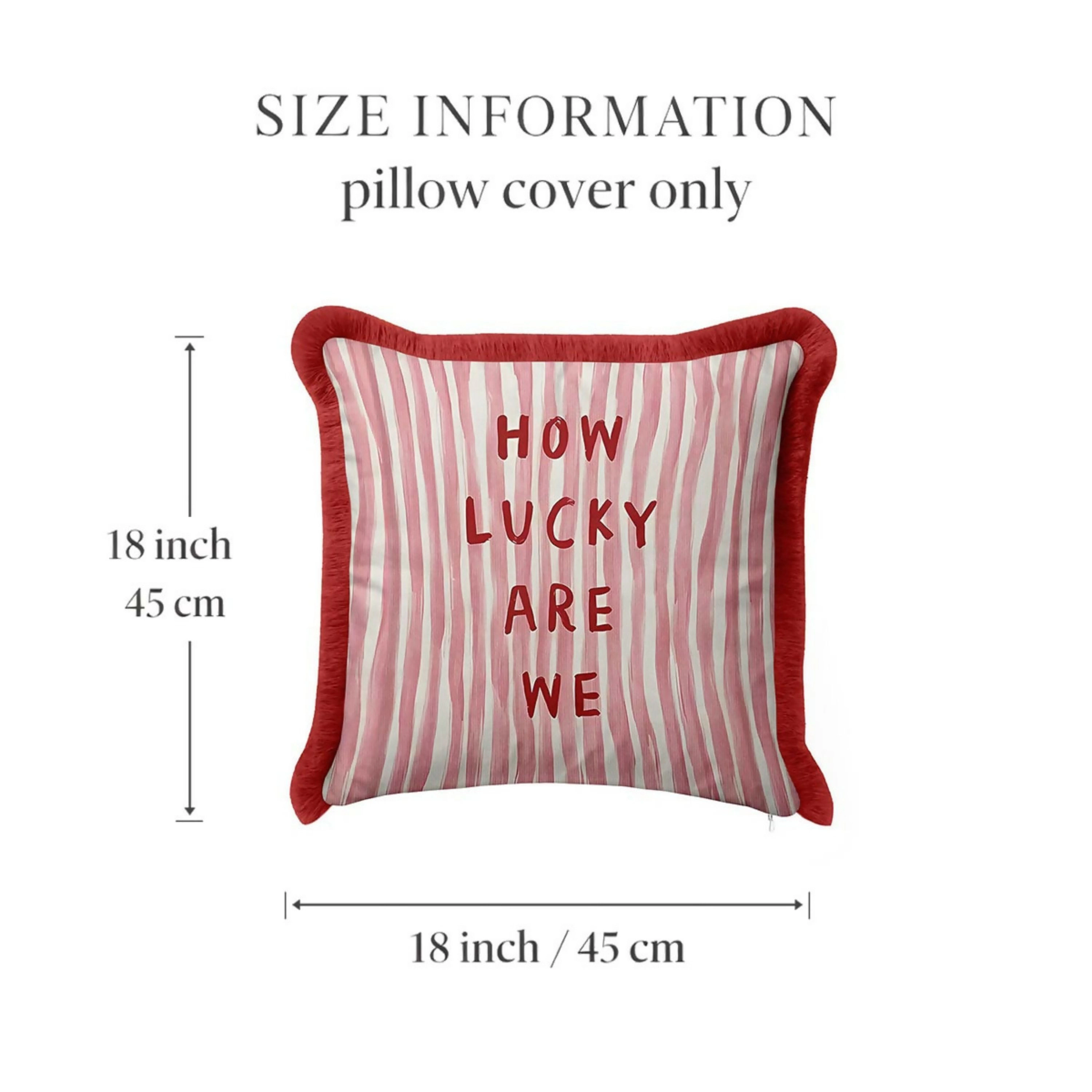 Wear Sierra Red and White Striped Fringed Set of 2 Throw Pillow Cover